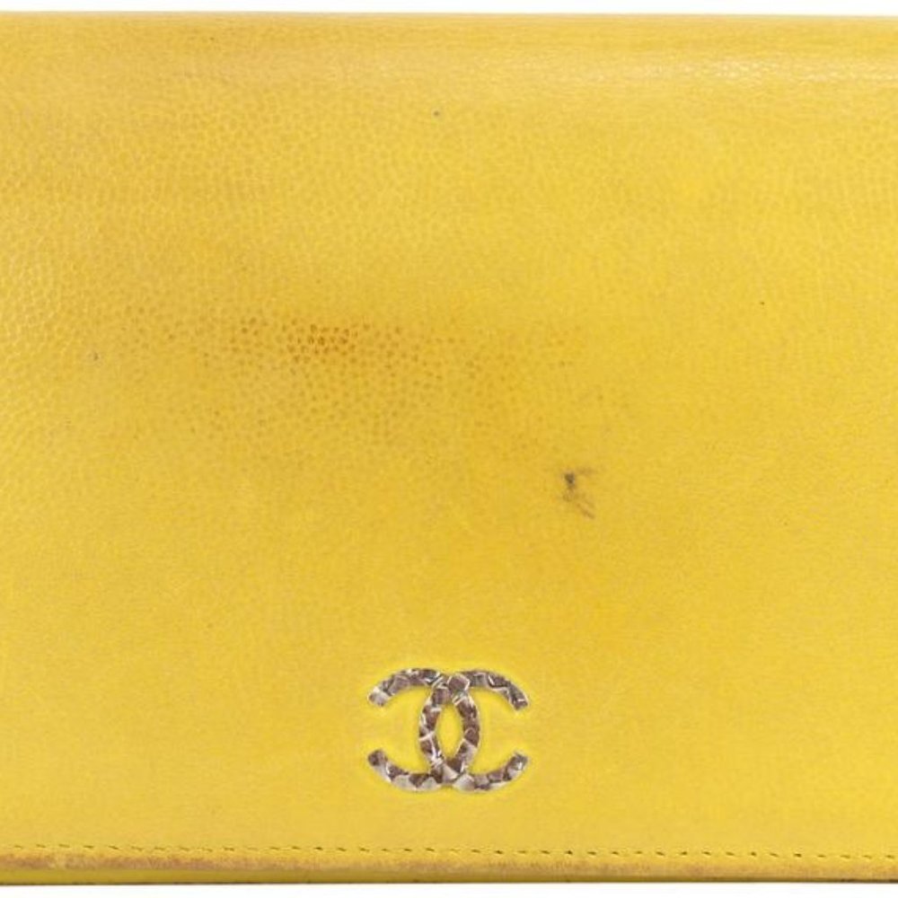 Chanel Yellow Leather CC Flap Wallet 11ccs1231